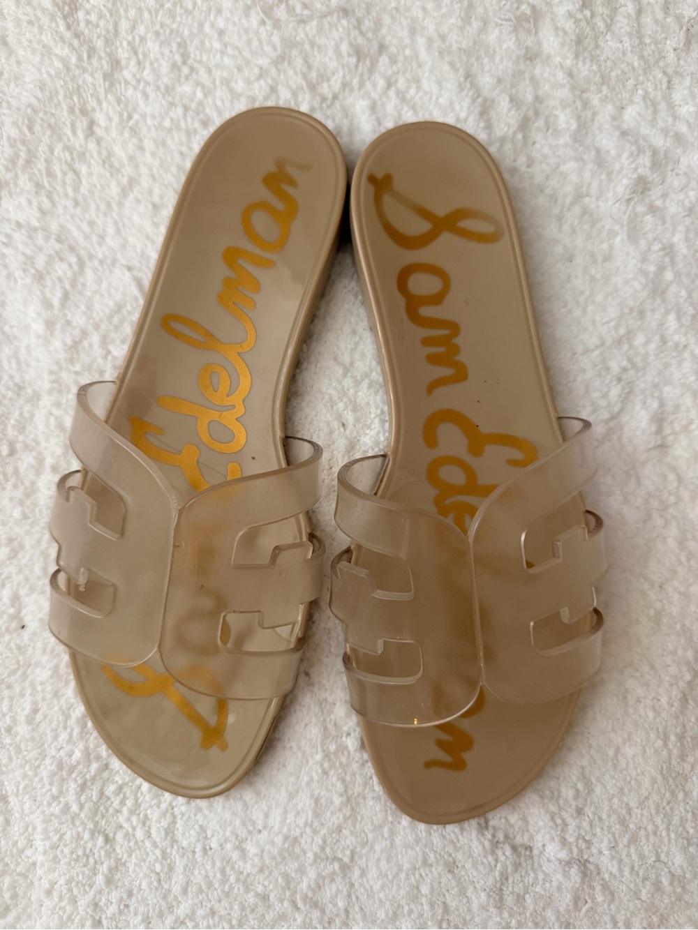 Sam Edelman Clear Nude Slide Sandals